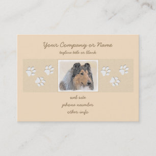 Collie (Rough) Painting - Cute Original Dog Art Business Card