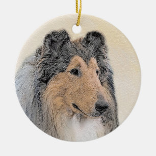 Collie (Rough) Painting - Cute Original Dog Art Ceramic Ornament