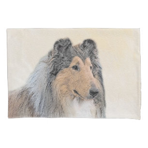 Collie (Rough) Painting - Cute Original Dog Art Pillowcase