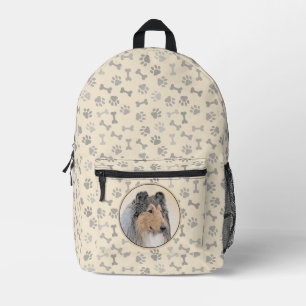 Collie (Rough) Painting - Cute Original Dog Art Printed Backpack