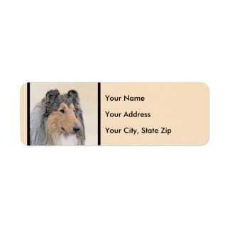 Collie (Rough) Painting - Cute Original Dog Art Return Address Label