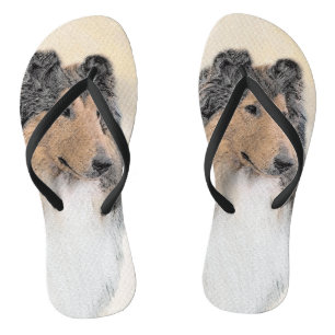 Collie (Rough) Painting - Cute Original Dog Art Thongs