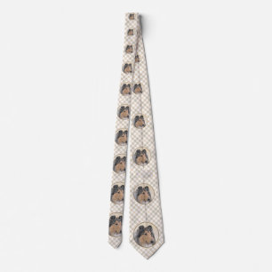 Collie (Rough) Painting - Cute Original Dog Art Tie