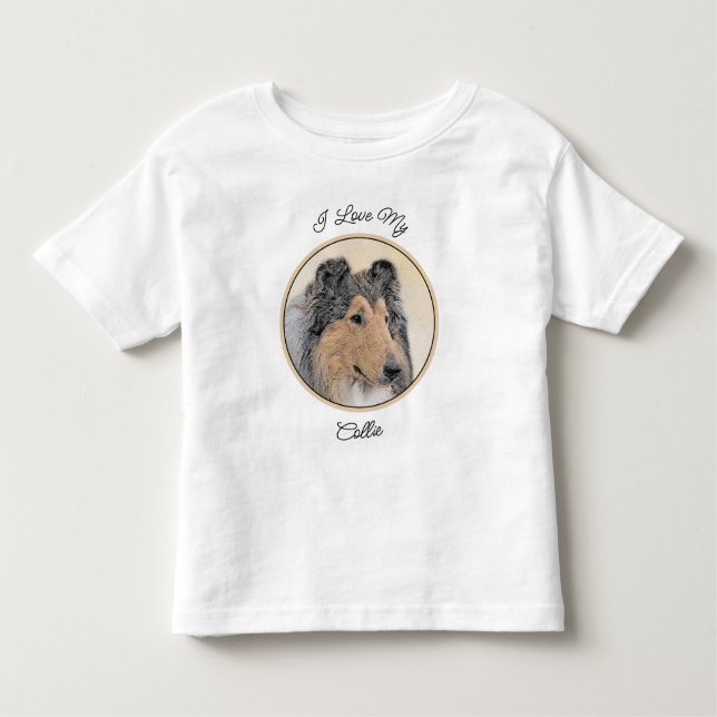 Collie (Rough) Painting - Cute Original Dog Art Toddler T-Shirt (Front)