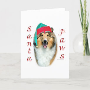 Collie (rough) Santa Paws Holiday Card