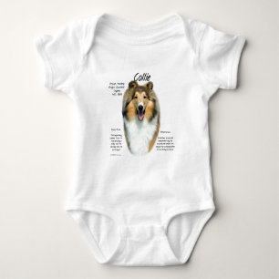 Collie (sable rough) History Design Baby Bodysuit