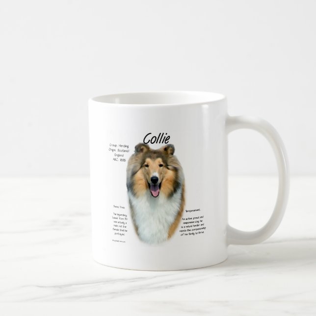 Collie (sable rough) History Design Coffee Mug (Right)