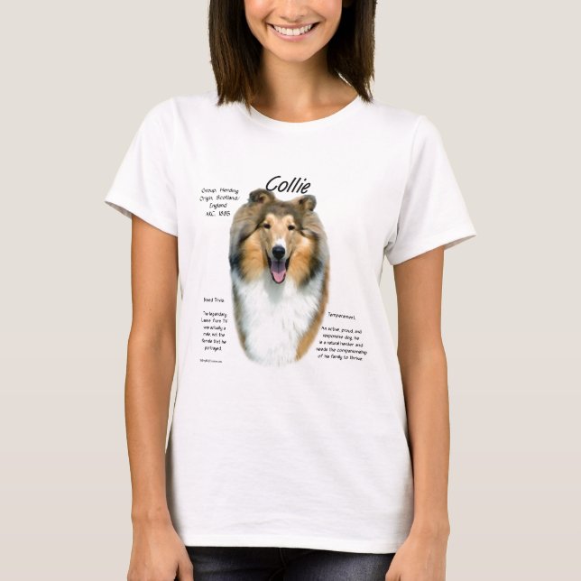 Collie (sable rough) History Design T-Shirt (Front)