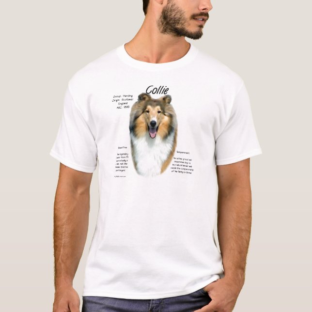 Collie (sable rough) History Design T-Shirt (Front)
