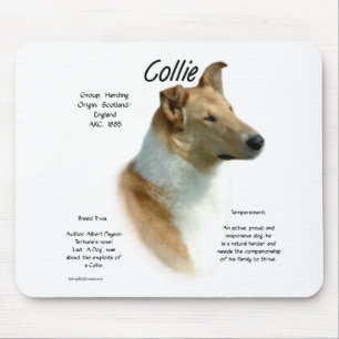 Collie (sable smooth) History Design Mouse Pad