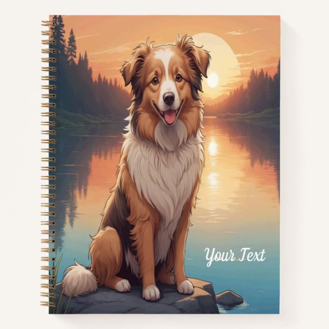 Collie Shepherd by Lake Notebook (Front)
