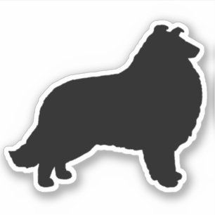 Collie Silhouette Dog Breed Vinyl Sticker
