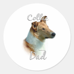 Collie (smooth) Dad 2 Classic Round Sticker