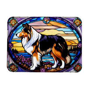 Collie Stained Glass look Magnet
