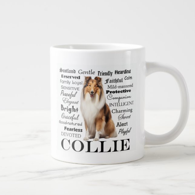Collie Traits Large Coffee Mug (Right)