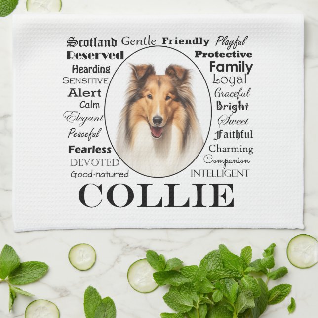 Collie Traits Tea Towel (Folded)