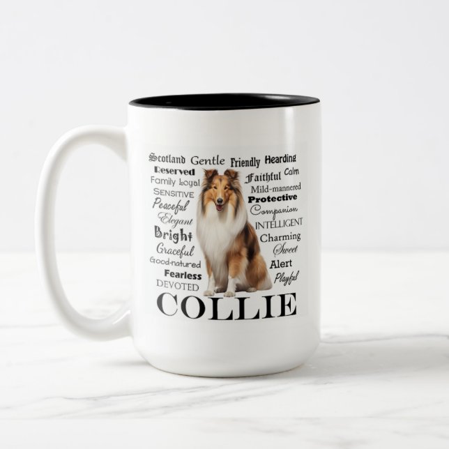 Collie Traits Two-Tone Coffee Mug (Left)