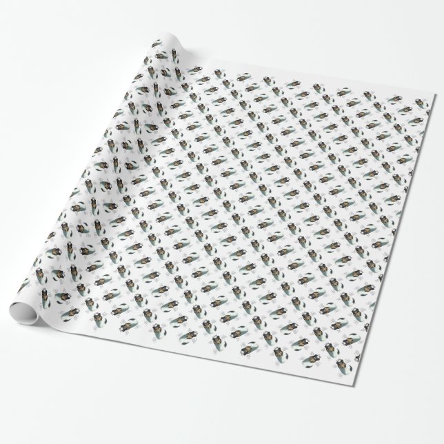 Collie (tri smooth) History Design Wrapping Paper (Unrolled)