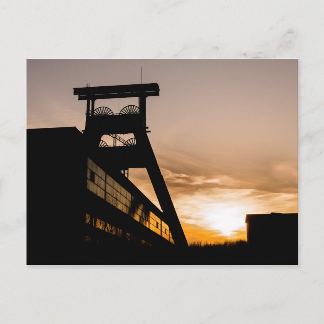 Colliery in the sunset postcard (Front)