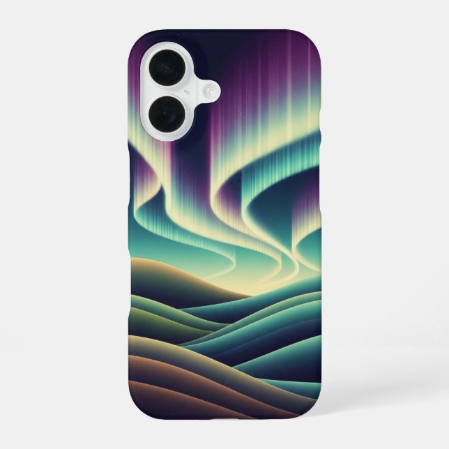 Collines Aurora Rétro iPhone 16 Case (Back)
