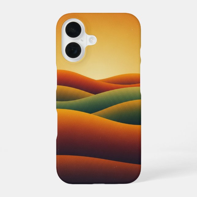 Collines Rétro Dorées iPhone 16 Case (Back)