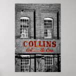 Collins Axe Poster<br><div class="desc">Old and broken neon sign on the side of the old Collins Axe factory in Collinsville CT by Photographer Walter Felix</div>