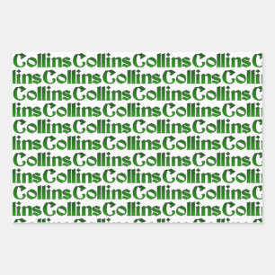 Collins Clan Family Tree History Surname Plus Wrapping Paper Sheet