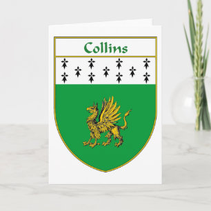 Collins Coat of Arms/Family Crest Holiday Card