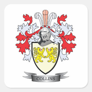Collins Coat of Arms Square Sticker