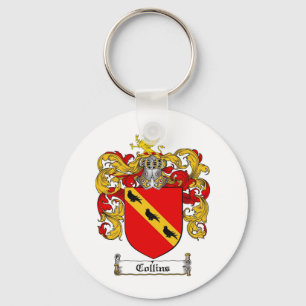 COLLINS FAMILY CREST -  COLLINS COAT OF ARMS KEY RING