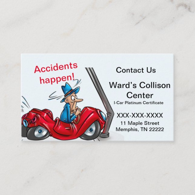Collision Centre Car Repair Business Card (Front)