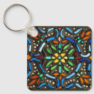 Collorful Ottoman pattern Key Ring