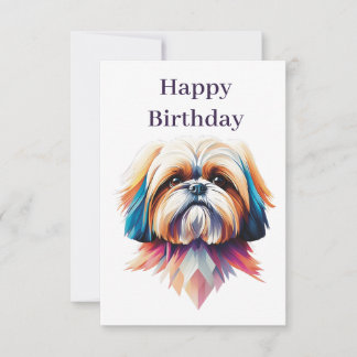 Collorfull Shih Tzu card 