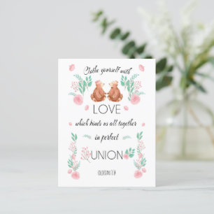 Collossians 3:14 Clothe yourself with love Postcard