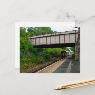 Colne Bound Train Leaving Burnley Barracks Railway Postcard