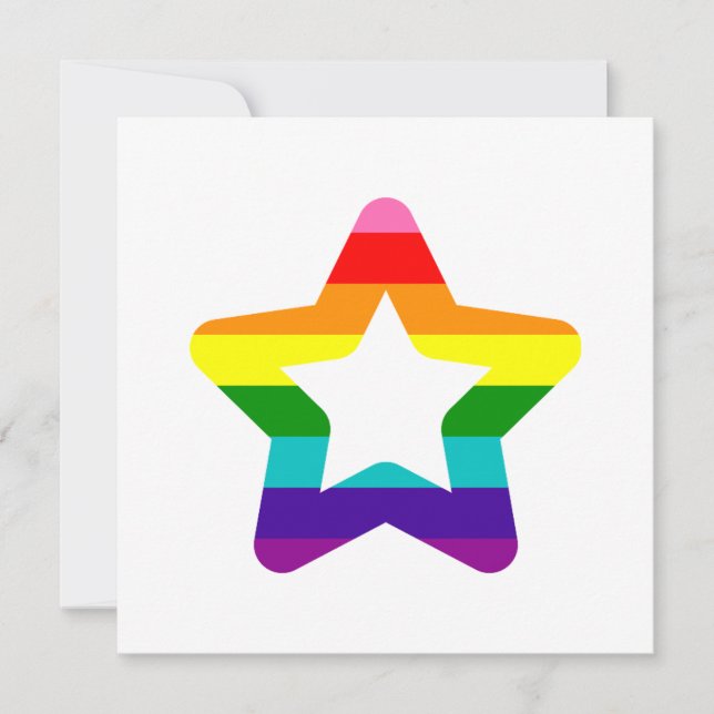 Coloful LGBTQ Pride Rainbow Flag Christmas Star Ho Holiday Card (Front)