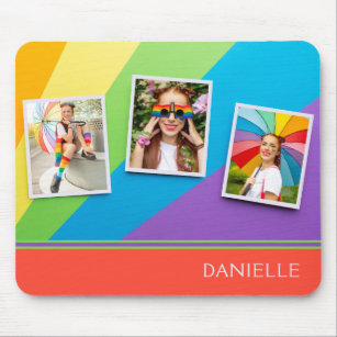 Coloful Personalised Photo Rainbow LGBT Pride Mouse Pad