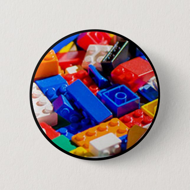 Coloful Toy Brick Pile 6 Cm Round Badge (Front)