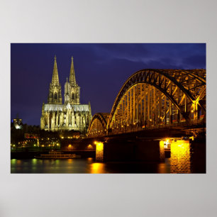 Cologne - Cathedral at twilight poster