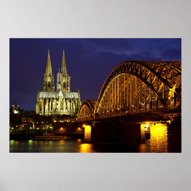 Cologne - Cathedral at twilight poster (Front)