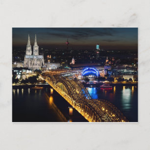 Cologne Cathedral,  Hohenzollern Bridge  Germany Holiday Postcard