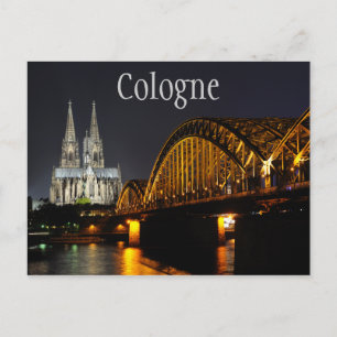 Cologne Cathedral, Hohenzollern Bridge, Germany Postcard