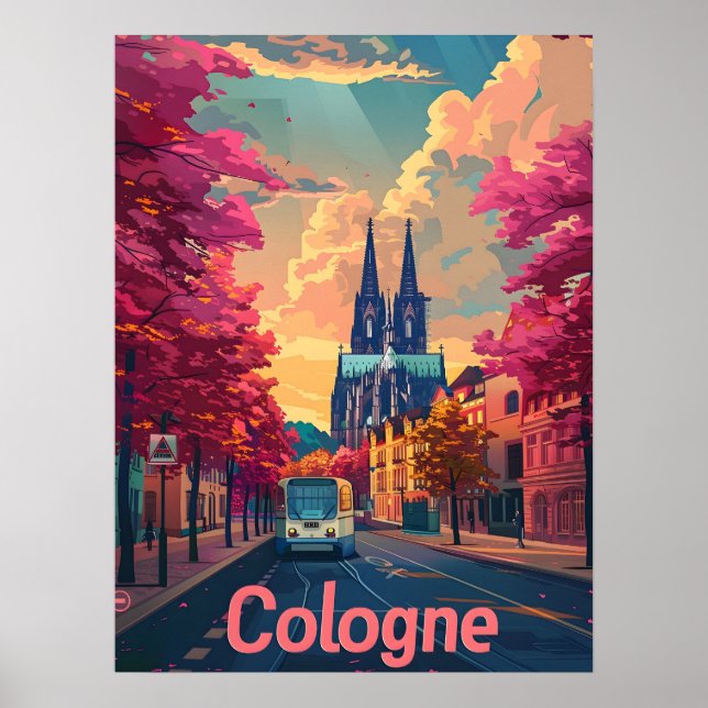 Cologne : Cathedral Majesty and Purple Tranquillit Poster (Front)