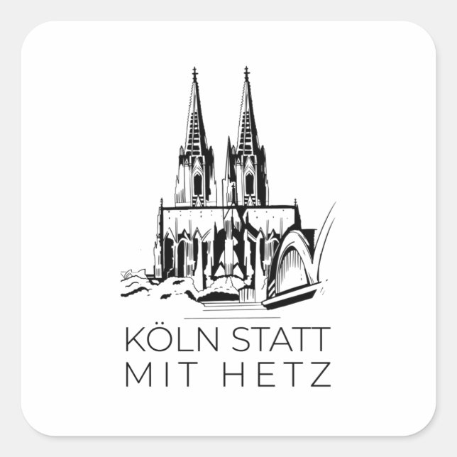 Cologne Cathedral Square Sticker (Front)