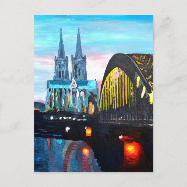 Cologne Cathedral with Hohenzollernbridge Postcard (Front)