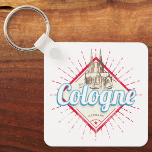 Cologne City Germany Retro Cathedral Vintage Key Ring