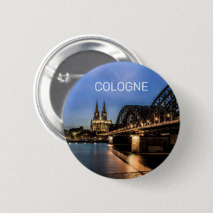 Cologne Cityscape Germany Dom Night Souvenir 6 Cm Round Badge