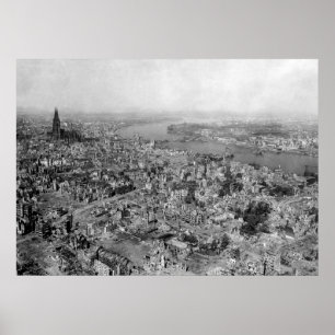 Cologne devastated - destroyed Cologne WW2 1945 Poster
