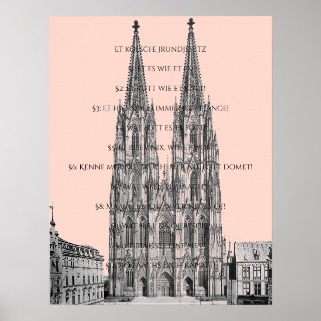 Cologne Dome Cologne Köln Kölsches Grundgesetz Poster (Front)