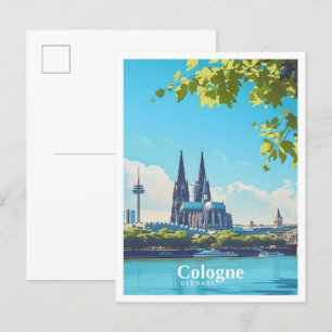 Cologne Germany Art Vintage Travel  Postcard